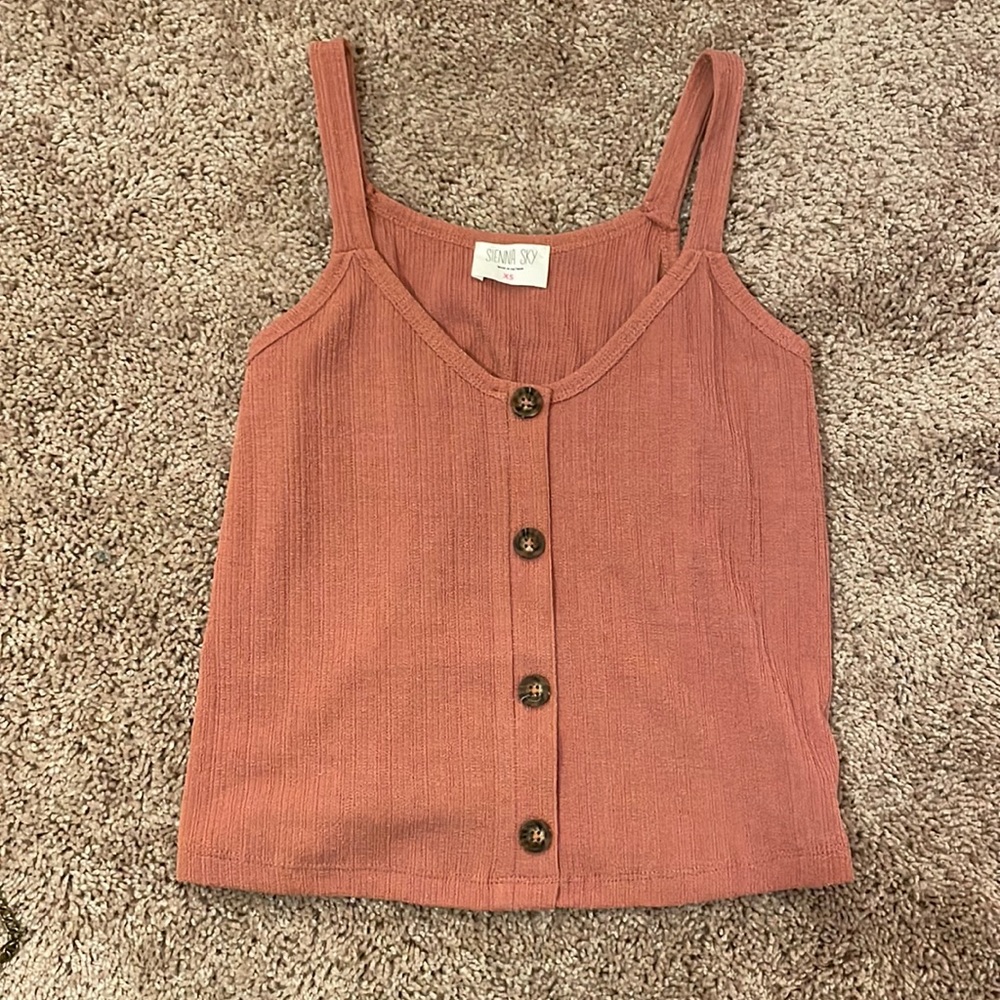 Sienna sky burnt pink tank top XS NWOT